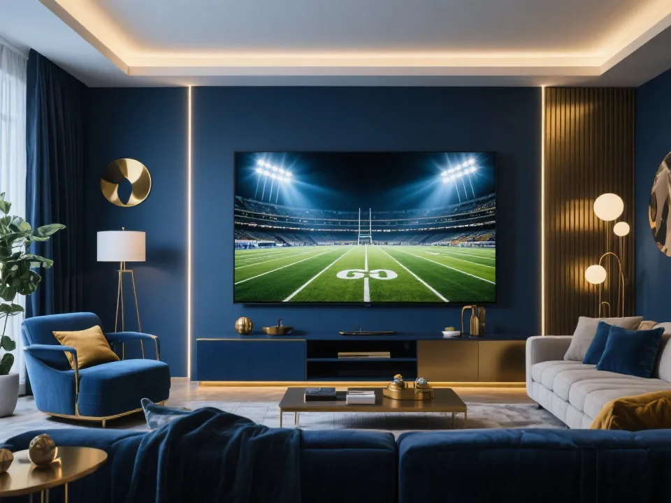 大屏观看世界杯比赛的示意图