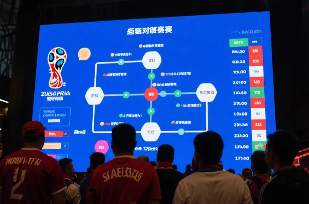 世界杯淘汰赛对阵图与积分走势示意图